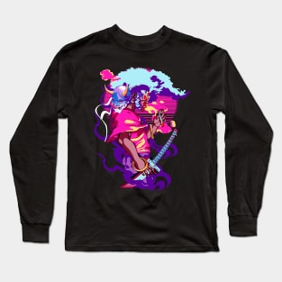 Neon Afro Samurai Long Sleeve T-Shirt